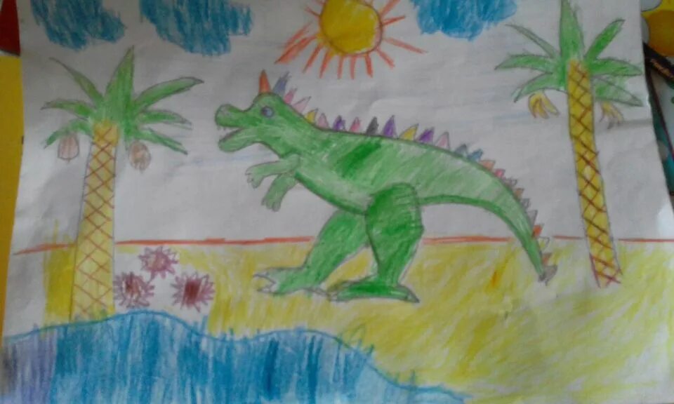 Рисование динозавров в подготовительной группе. Динозавр рисунок для детей. Детские рисунки динозавров. Рисунок динозавра на конкурс.