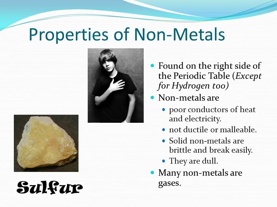 Properties of metals. Properties of non-Metals. Solid non Metal. General properties of Metals.