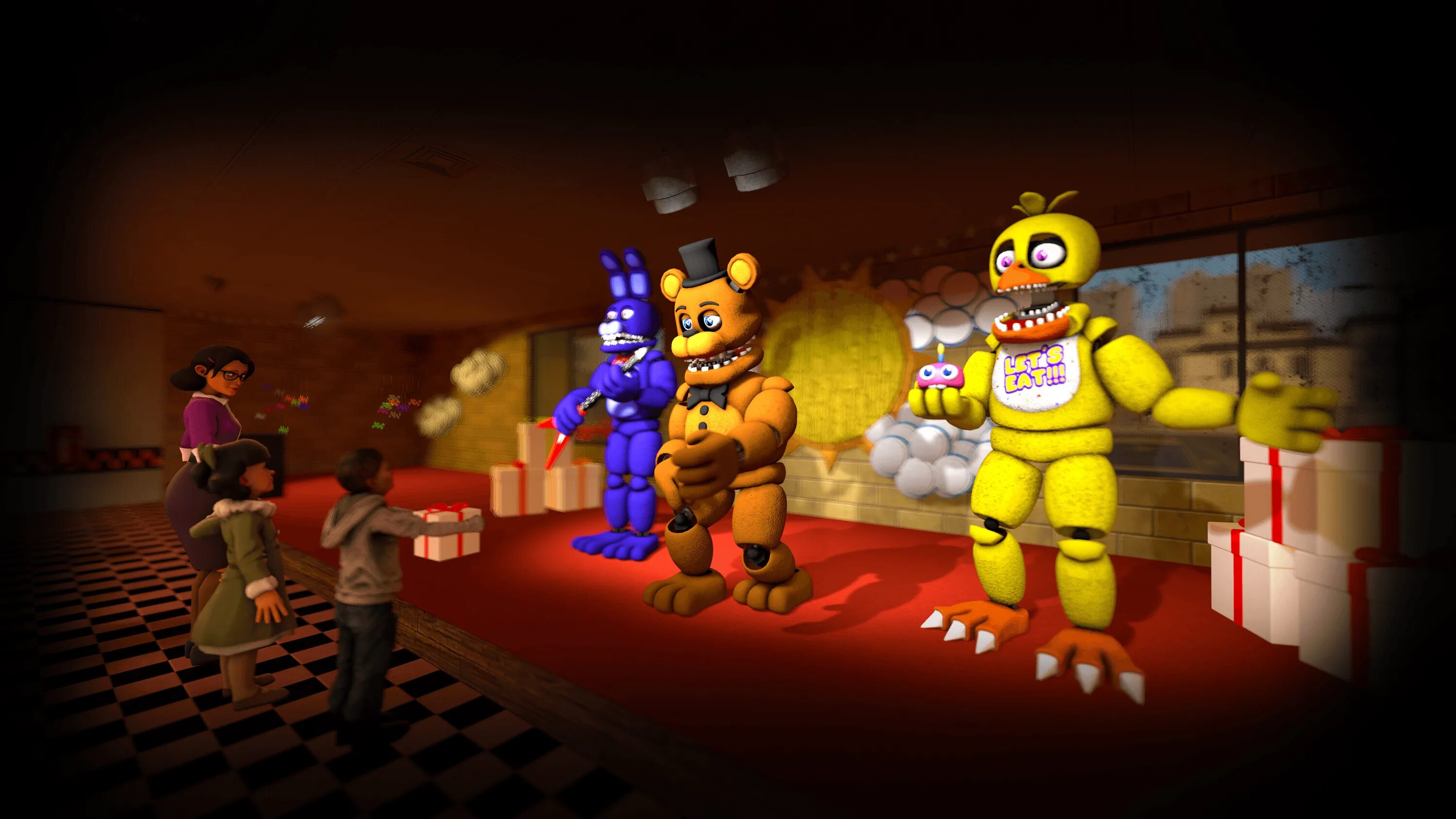 Скачай мод fnaf playground. Fnaf. обои фнаф. аниматроники. игры про аниматроников.