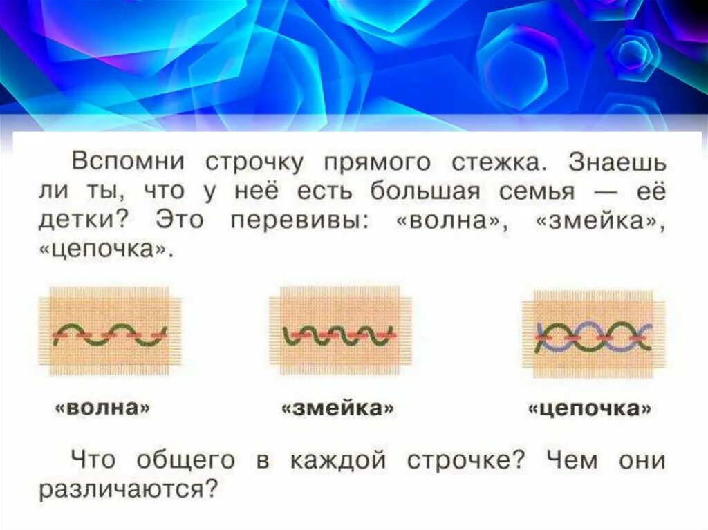 Строчка прямого стежка 1 класс технология. Прямая строчка и перевивы. Прямая строчка и перевивы 1 класс. Прямая строчка волной. Прямая строчка 1 класс технология.