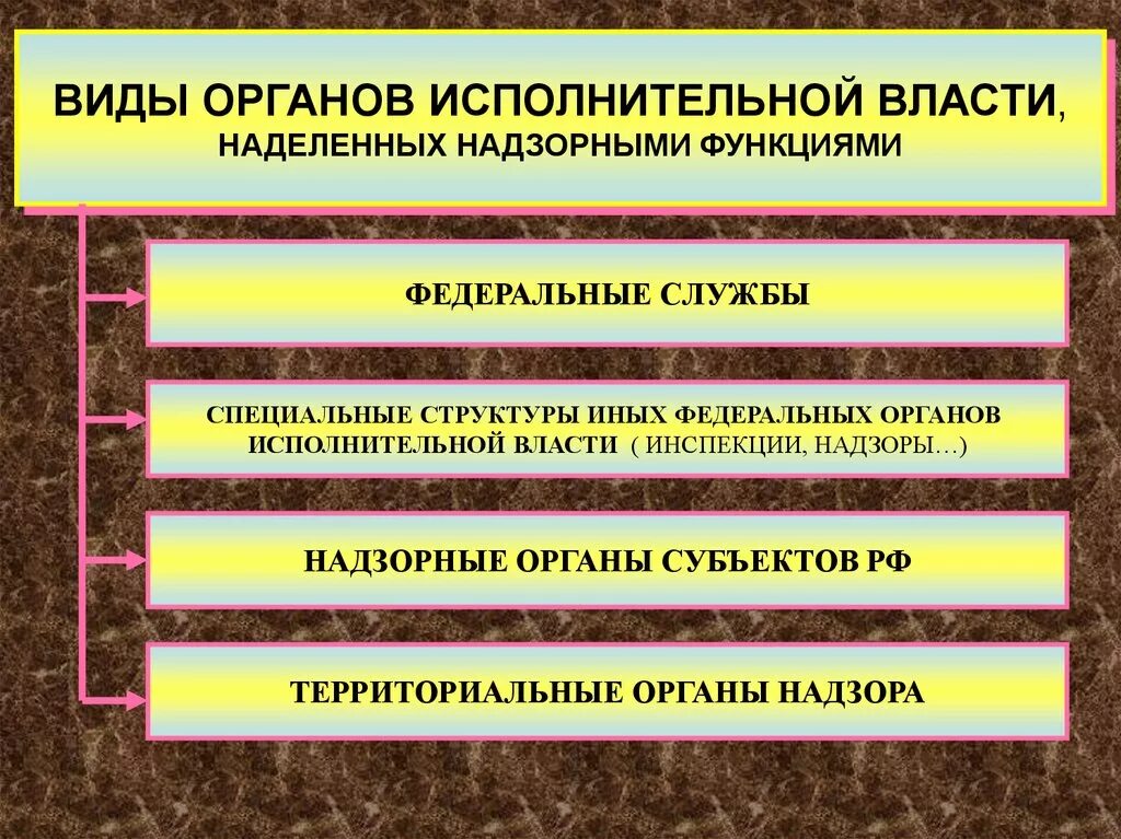 Административный надзор функция федерального. Виды органов исполнительной власти. Органы исполнительной власти Аидв. Виды исполнительной власти РФ. Надзорные органы власти.