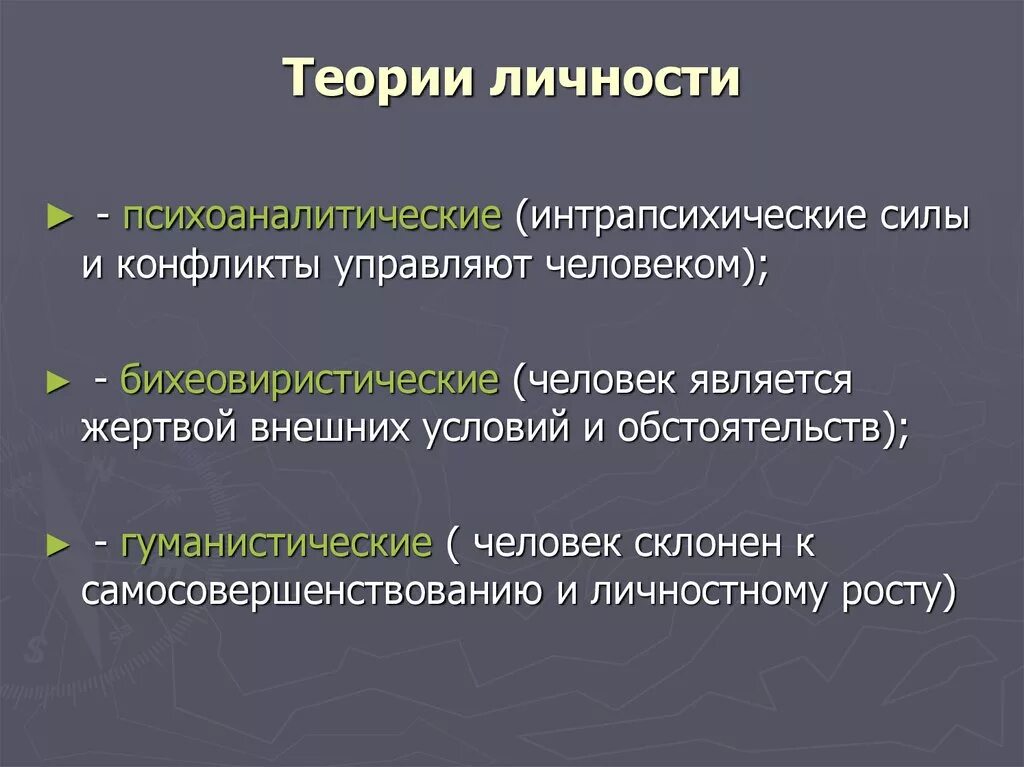 Составляющие теории личности