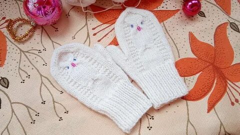 Варежки на год спицами