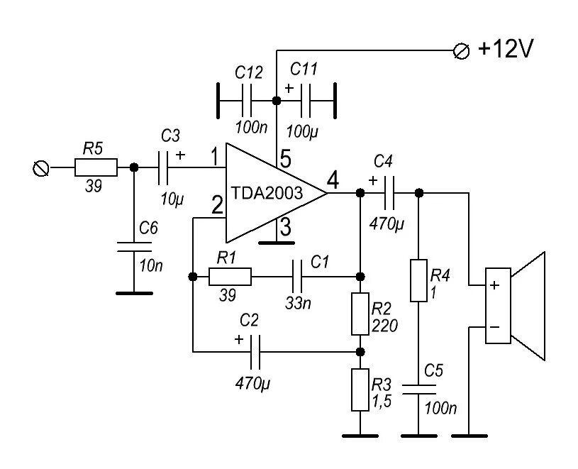 Унч на тда. Схема УНЧ на микросхеме tda2003. Tda2003 схема усилителя. Схема усилителя на микросхеме tda2003. Печатная плата усилителя тда 2003.