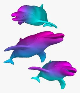 #dolphins #vaporwave - Vaporwave Dolphin Png, Transparent Png - kindpng.