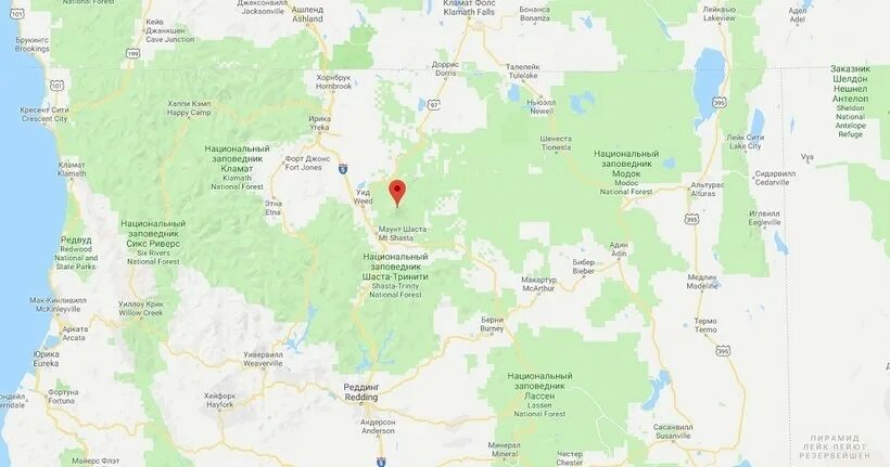 Где находится вулкан шаста