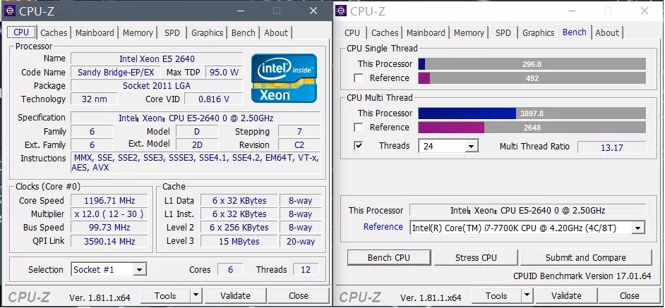Blender requires a cpu with sse42 support. 2640v3 cpu-z. xeon e5 2640 cpu z. i7 980x cpu z. e5 2650 v2 cpu z.