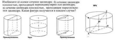 Докажите что осевое сечение цилиндра является прямоугольником