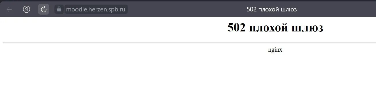 Что означает 502 плохих шлюза