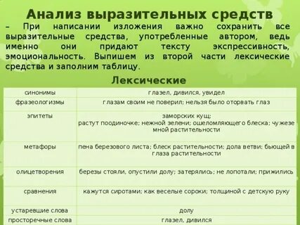 Анализ выразительности