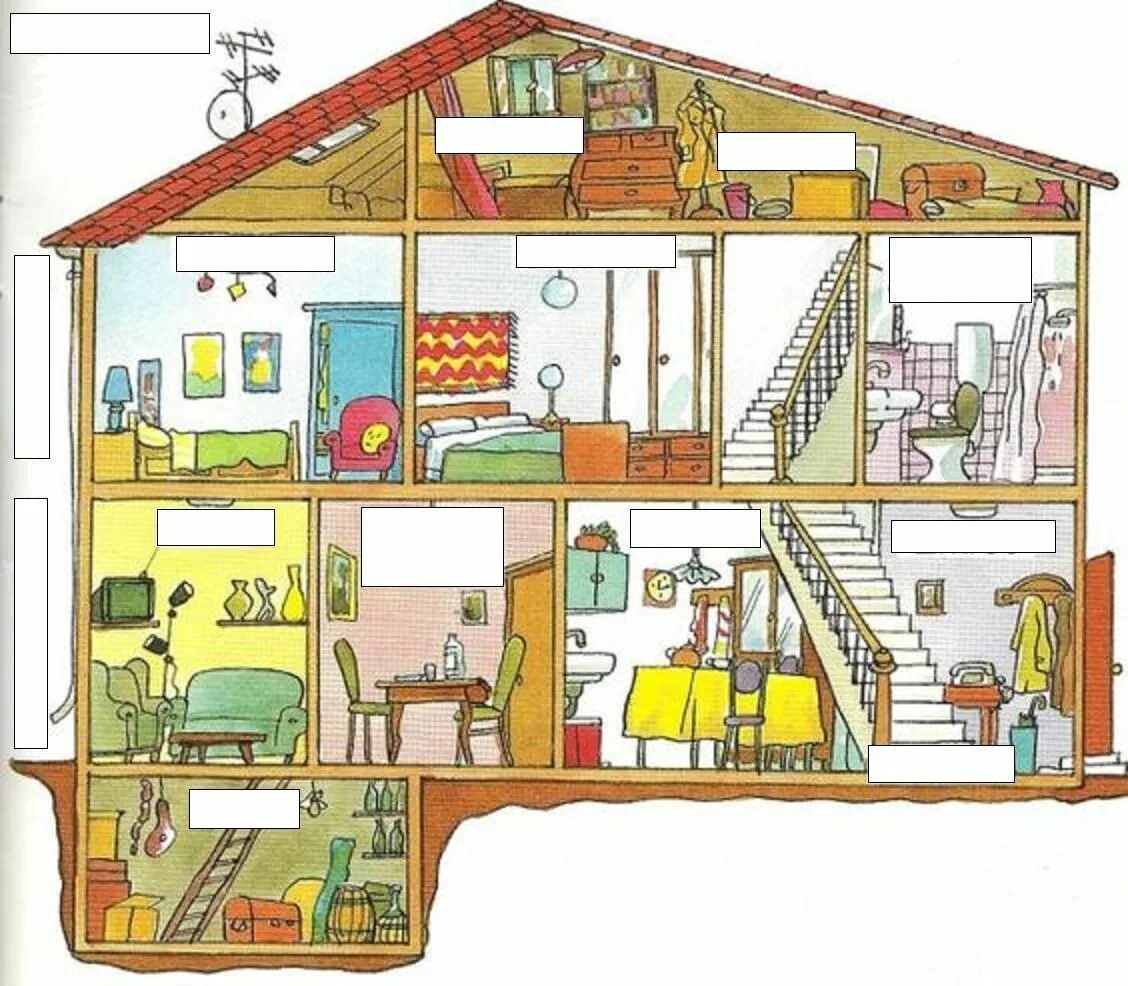 Дом с комнатами для детей. Названия комнат на французском. Название комнат в доме для детей. Комнаты в доме на французском. My house large