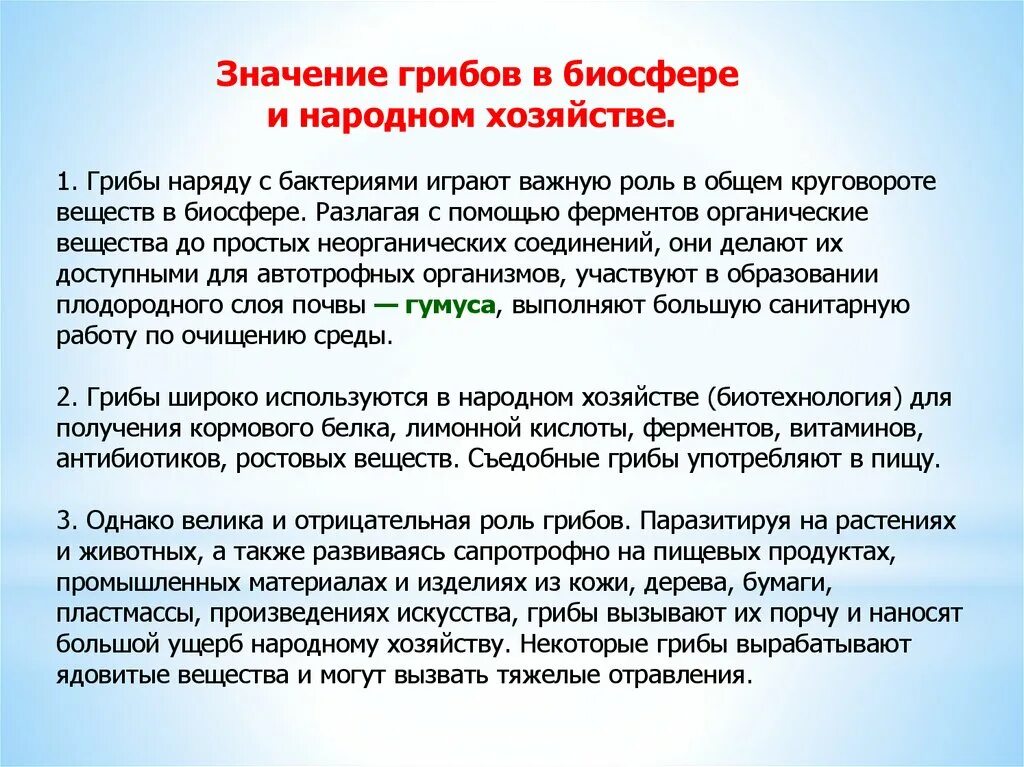 В круговороте веществ грибы играют роль. Значение грибов. Роль грибов в круговороте веществ. Роль грибов в биосфере. Положительная роль грибов для человека.