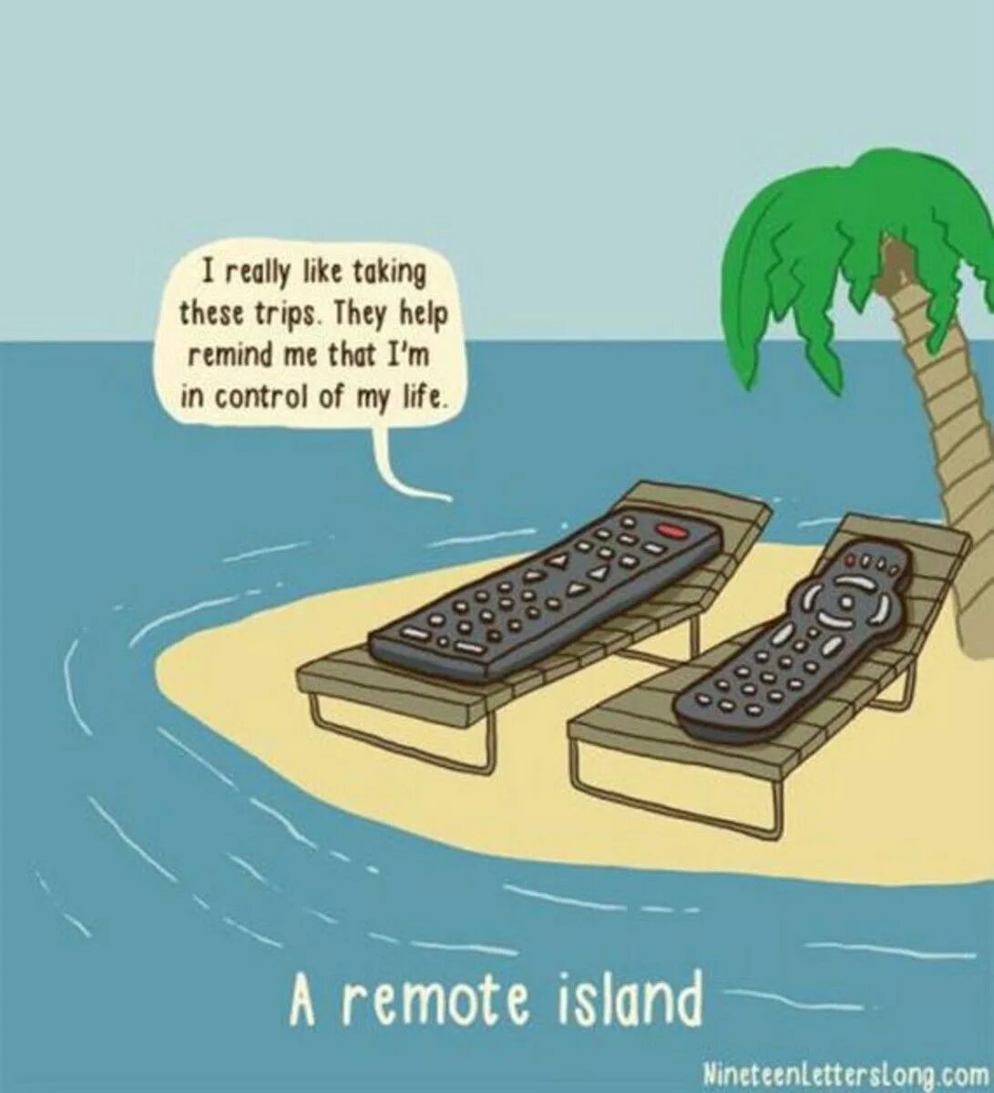 Смешная картинка Remote Control. Puns. Remote Island. Pun pun тук.