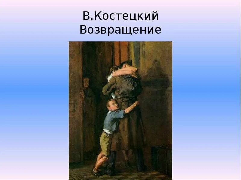 Возвращение домой рассказ. Картина Возвращение домой Костецкий. В. Н. Костецкий «Возвращение».