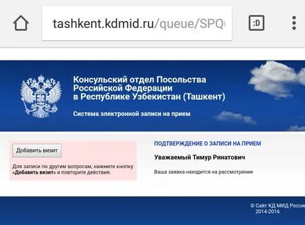 Система записи в консульстве