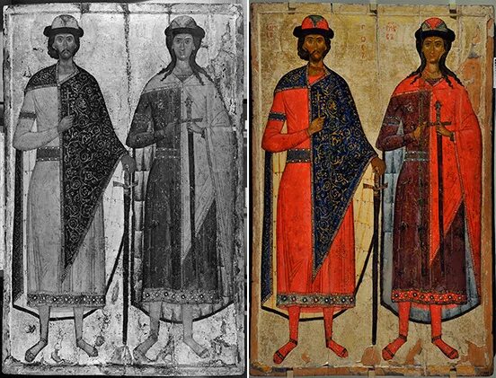 житие бориса и глеба. святые борис и глеб икона. борис и глеб житие московская икона. иконы xiv века. борис и глеб на конях икона 14 век.