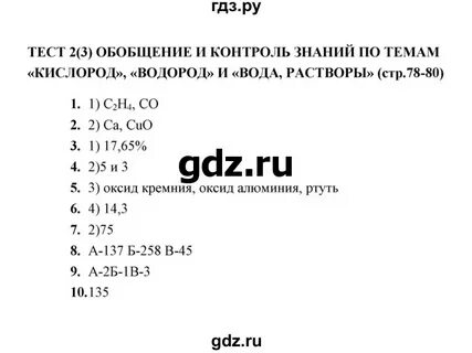 Боровский тесты по химии