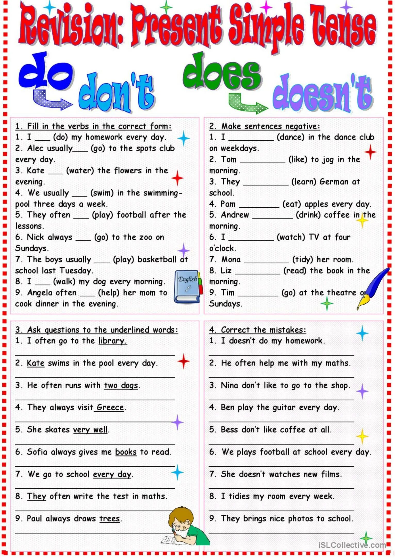 Do does grammar tasks