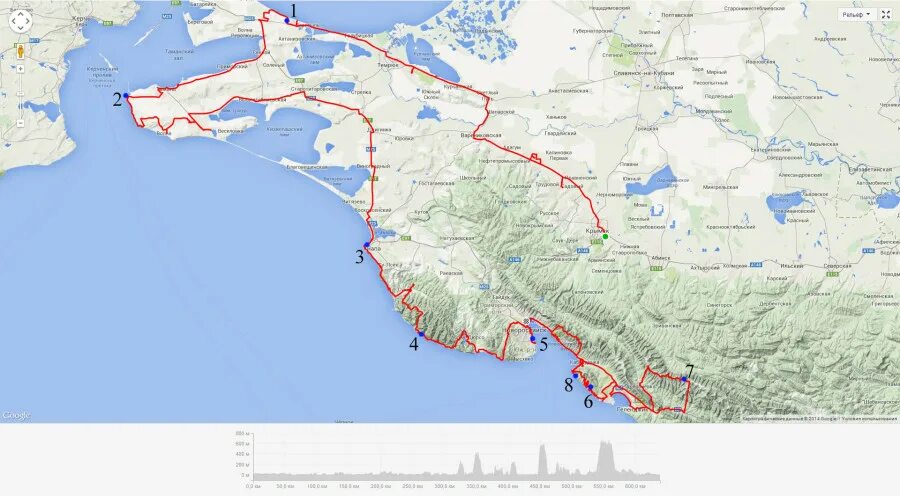 Маршрут по краснодарскому краю