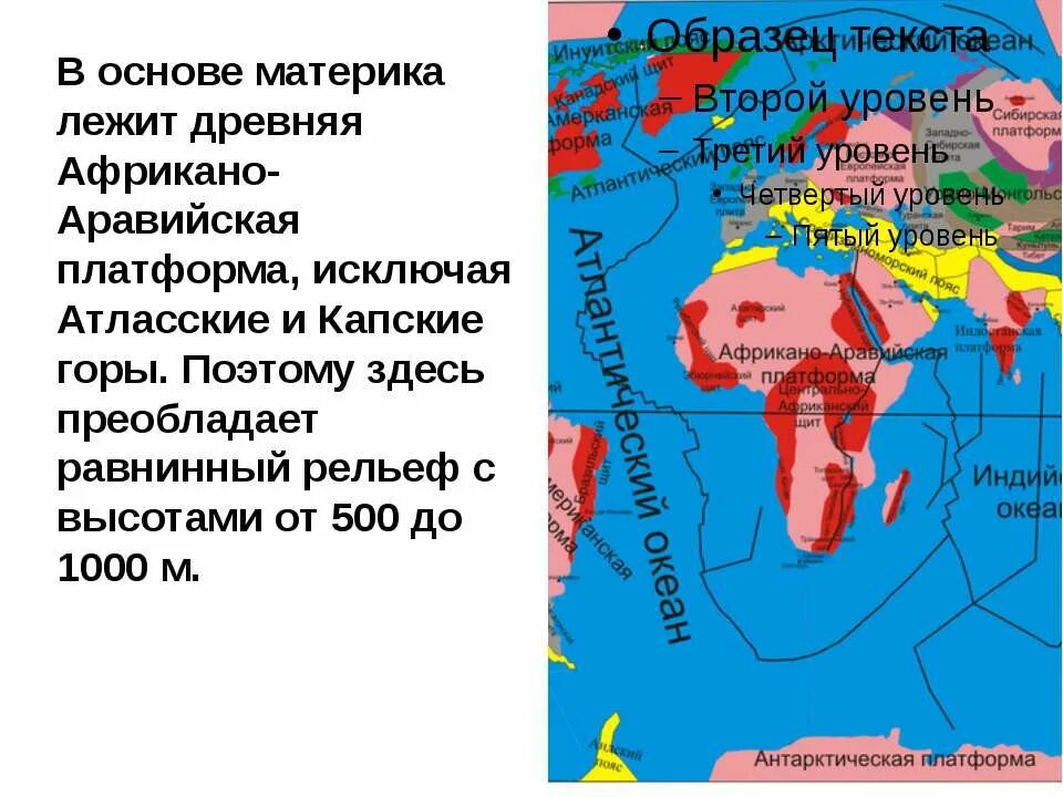 Древние платформы лежат в основании материков