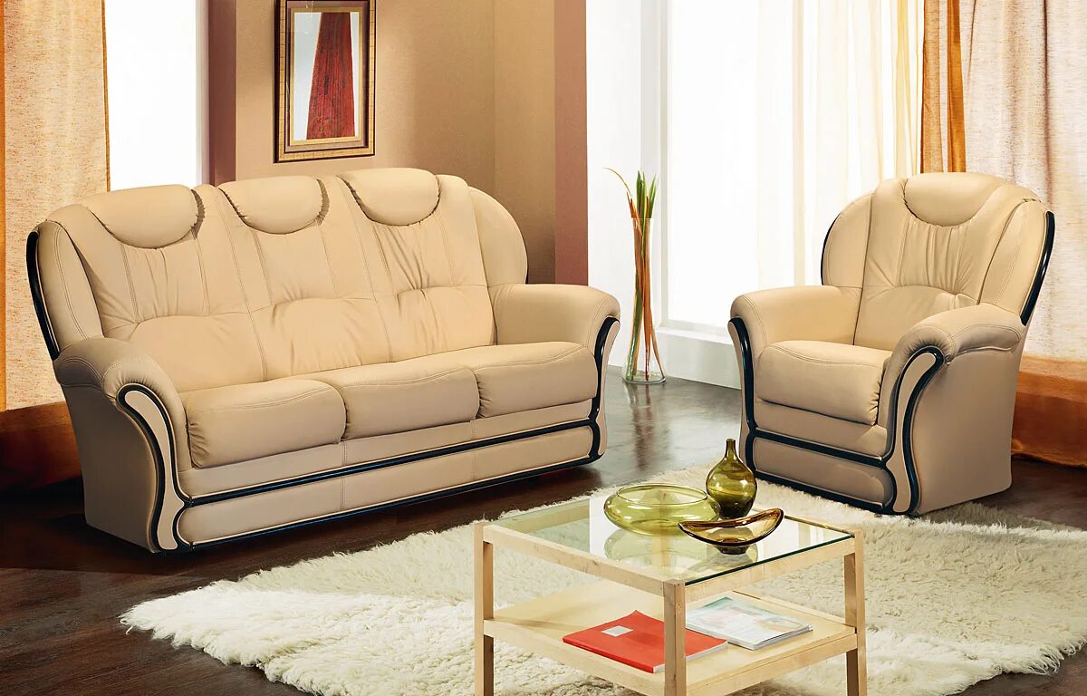 Купить диван от производителя мебель. Диван с креслами для зала.