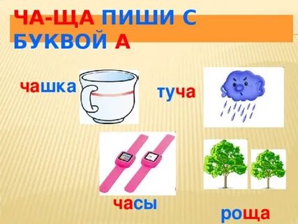 Ча ща пиши с буквой а слова
