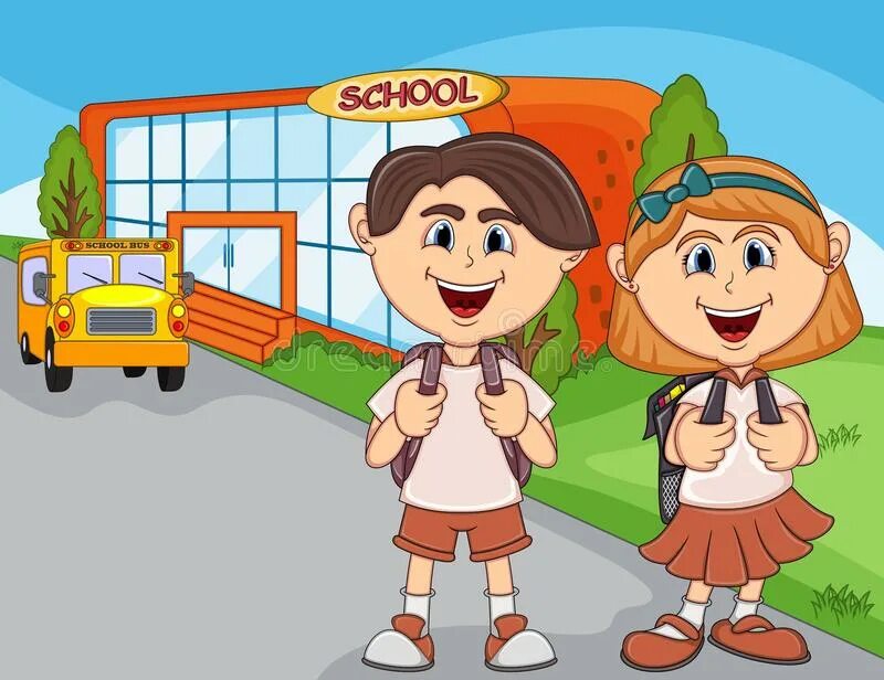 He don t go to school. Go to school рисунок. go to school мультяшка. go to school клипарт. going to school.
