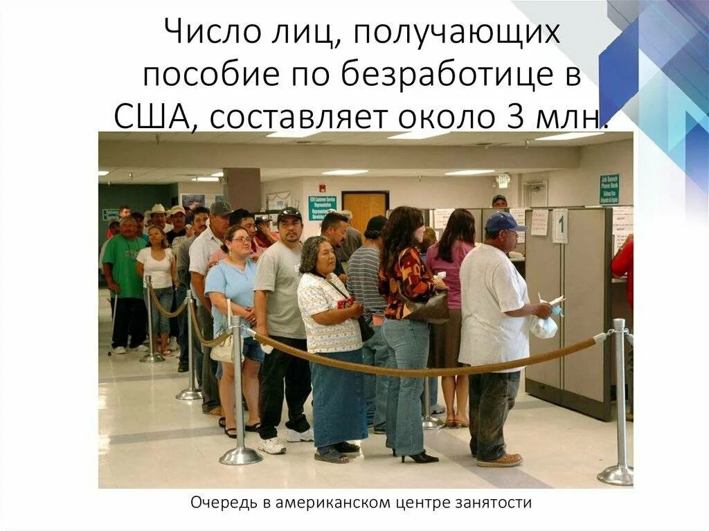 Пособие по безработице в сша. Социальные пособия в сша. центр занятости в америке. очередь безработных в сша.