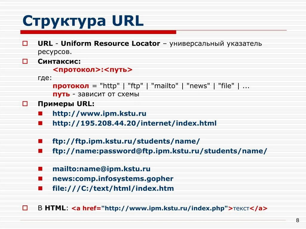 Что такое url какова его структура. Структура URL. Структура урл. Структура URL адреса. Состав URL.