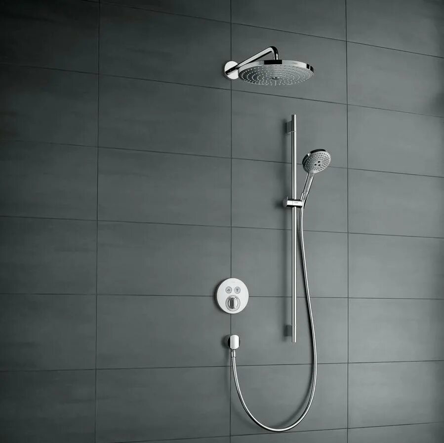 Цена душа для ванной. Hansgrohe SHOWERSELECT 15765000. Hansgrohe Fixfit 27453000. Axor душ Hansgrohe с термостатом. Встроенный смеситель для душа Hansgrohe.