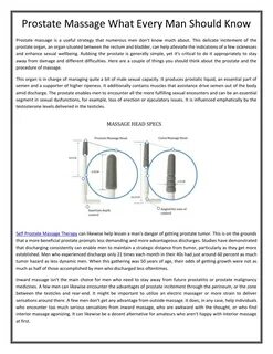 Prostate Massage What Every Man Should Know.