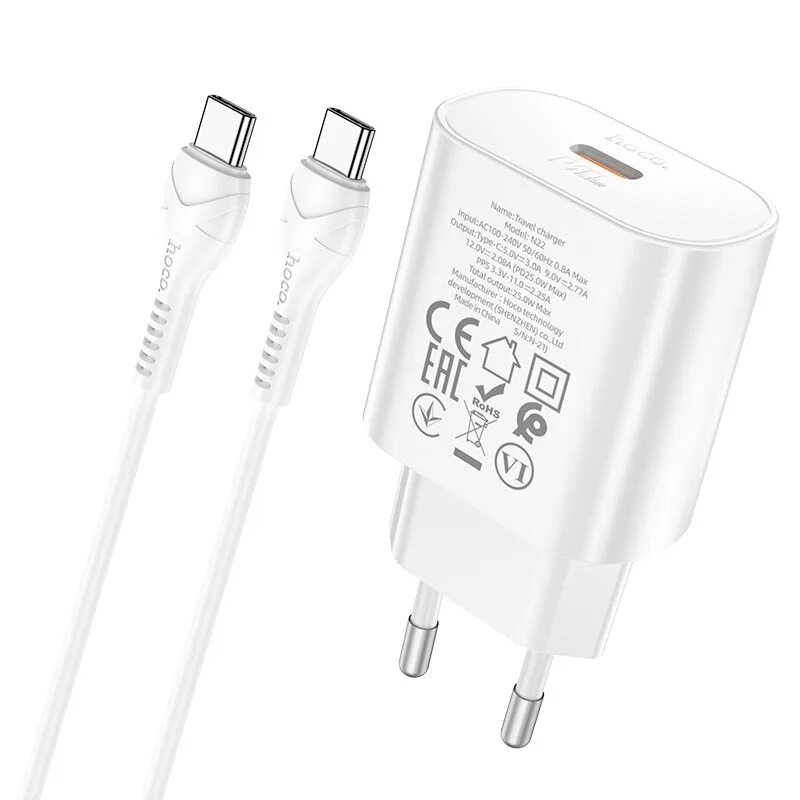 Зарядное устройство с usb type c. Блок питания сетевой 1 type-c hoco n22, jetta, 3000ma, кабель lightning - type-c, цвет: белый. hoco n22. hoco n19 pd25w white. сзу hoco n22 jetta pd25w, white.