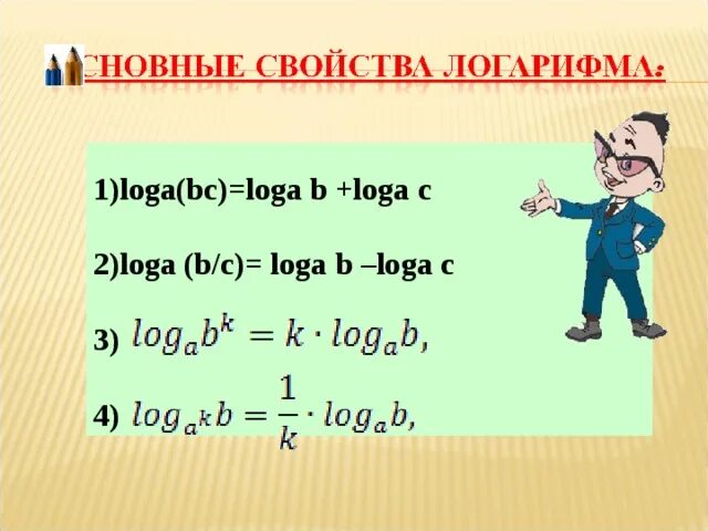 Loga b 5. Loga. Loga(b+c). Свойства логарифмов loga b=c. Loga BC формула.