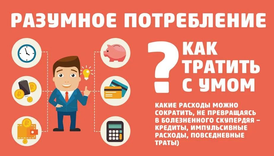 Разумное потребление. Осознанное потребление. Экономия на покупках. Тратить деньги разумно. Потратить деньги а 4