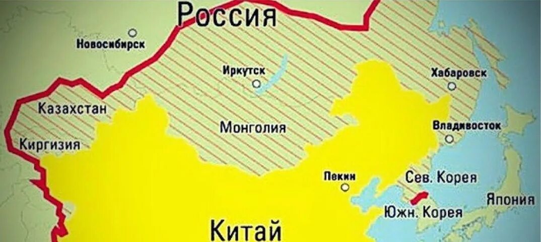 Граница китая с россией на карте