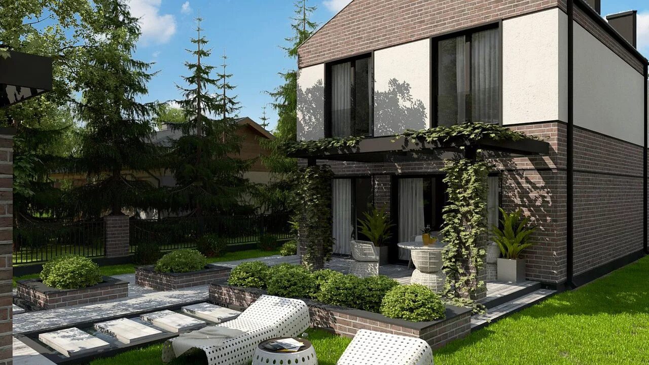 Дом 40 кв метров с односкатной крышей. Двухэтажные дома для узких участков. 2 storey house. Zx126. Проект коттеджа для узкого участка.