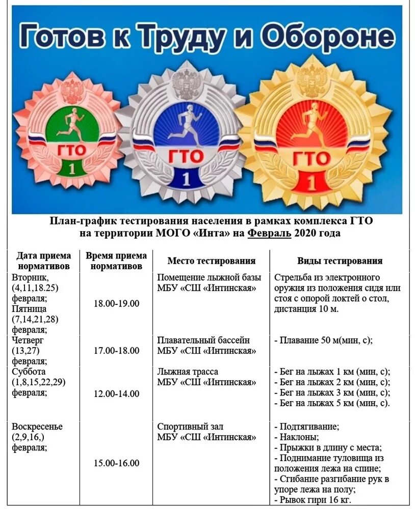 План конспект нормативов гто