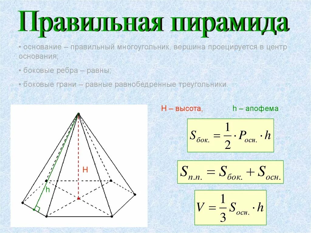 Усеченная пирамида формулы площади. Правильная усечённая четырёхугольная пирамида формула. Что такое апофема правильной пирамиды. Апофема усеченной пирамиды формула. Площадь правильной усеченной пирамиды формула