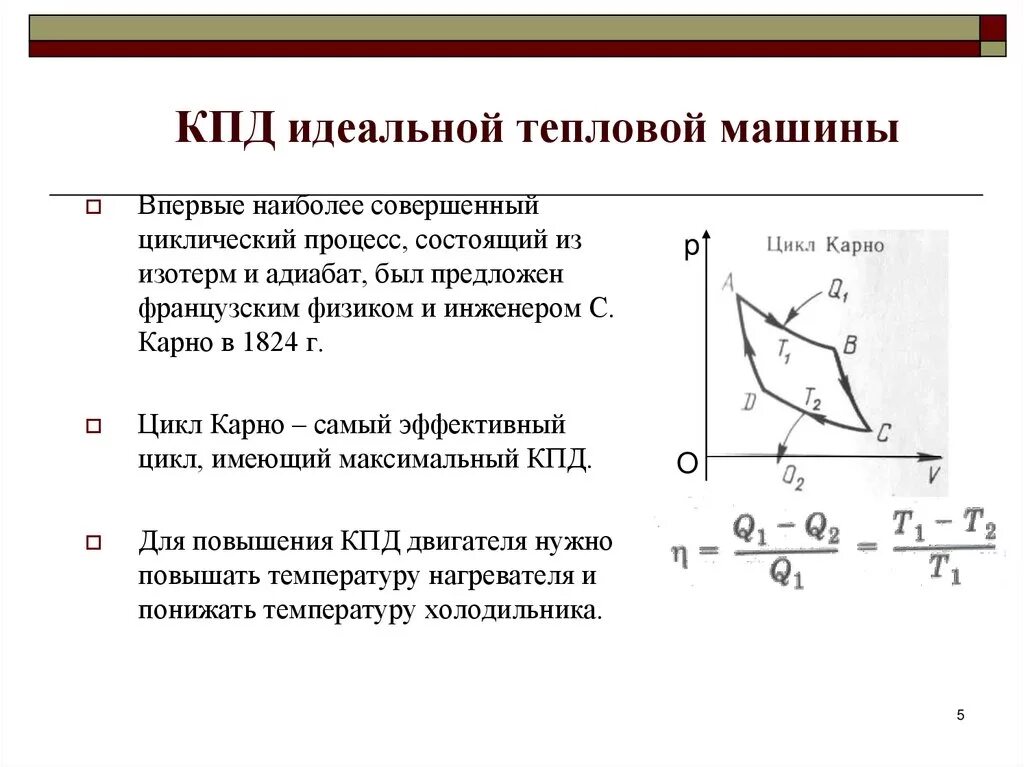 Принцип действия тепловой машины КПД. Коэффициент полезного действия (КПД) идеальной тепловой машины:. Формула для нахождения КПД идеальной тепловой машины. Идеальная тепловая машина. КПД тепловых машин.. Кпд идеальной паровой машины