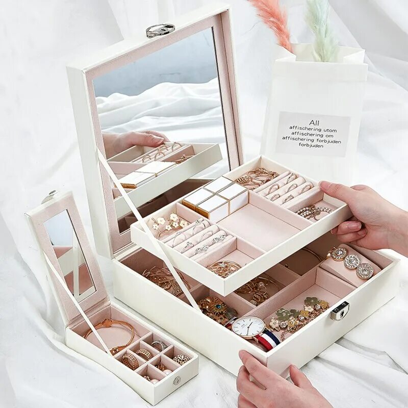Casegrace 2020 шкатулка для ювелирных украшений. кейсы для драгоценных камней и документа. коробочка с зеркалом. Josie large jewellery box. коробочка с зеркалом.