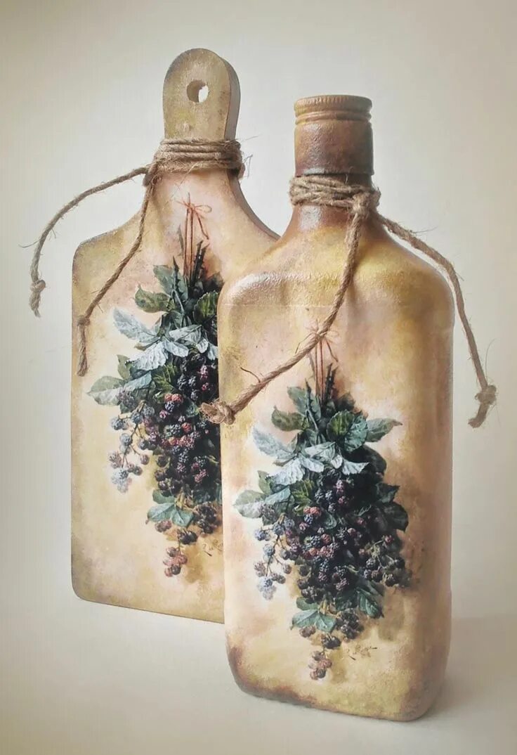 Углевка купаж. Декупаж. декупажные бутылки. декупаж изделия. декупаж бутылок.