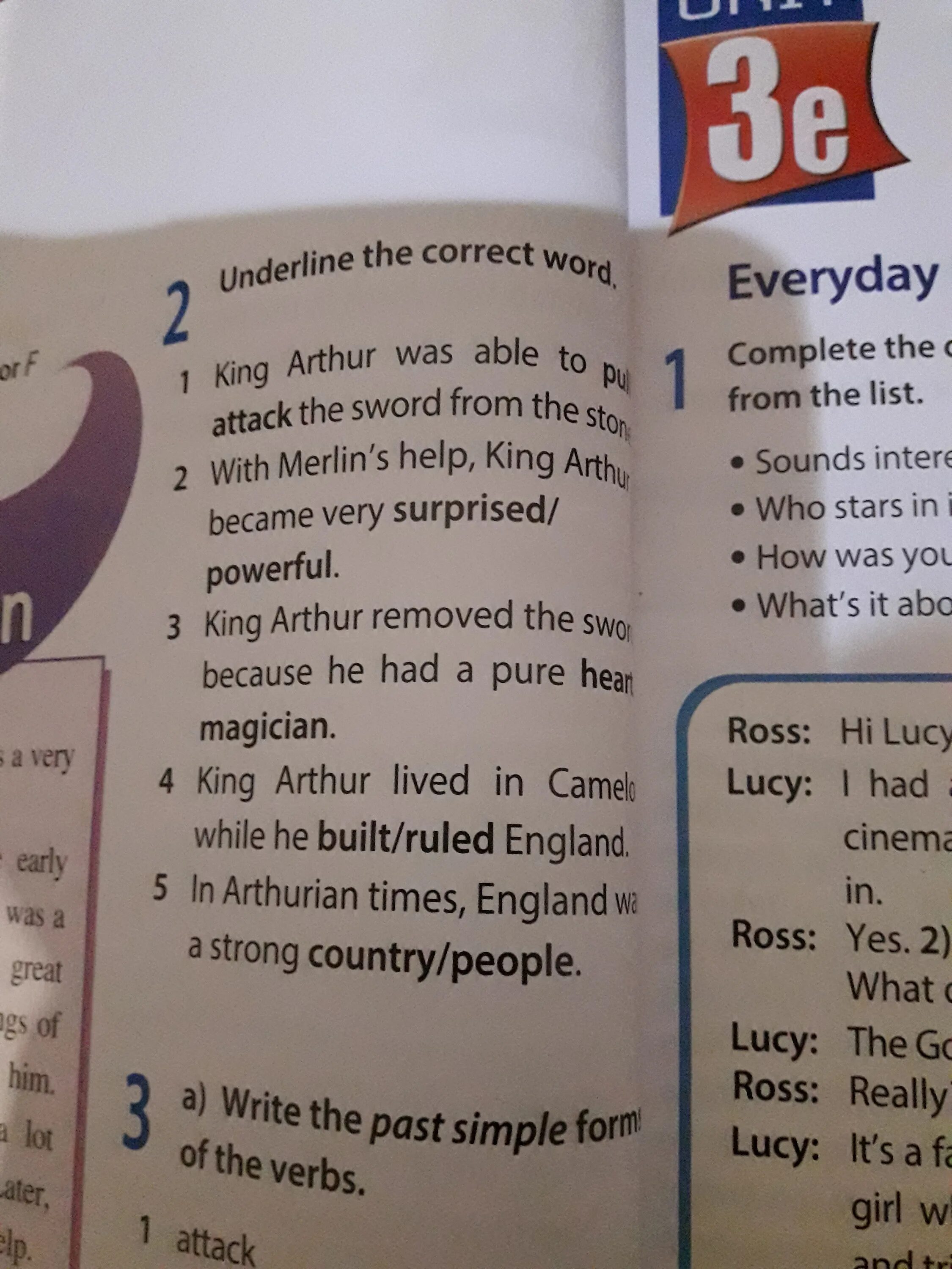 2 underline the correct verb. Underline the correct Word. Underline the correct Word i. Underline the correct Word 6. Underline the correct Word s.