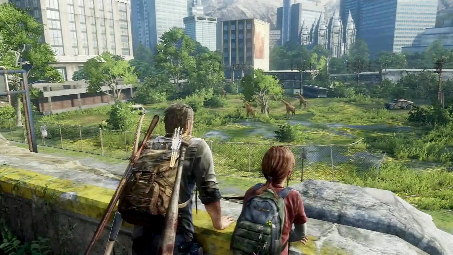 Last public. The last of us. Джоэл и Элли Жирафы. Зе ласт оф АС Жирафы. The last of us сцена с жирафом.