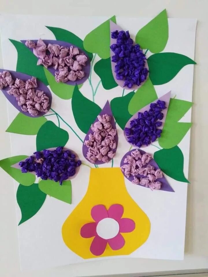 Аппликация цветок 2 класс. Весенняя аппликация. Весенние поделки. Аппликация.цветы.