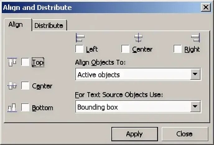 Align and distribute в coreldraw. Corel align. Action object. Active objects