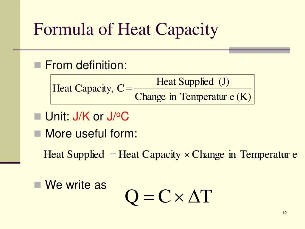 Heat capacity Formula. Specific Heat capacity Formula. Thermal Heat capacity. Heat capacity Units. Unit definition