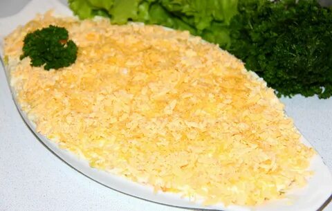 Салат мимоза без картошки и масла