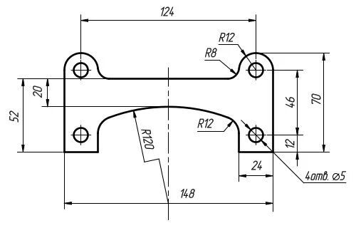 чертеж симметричной детали ескд. нанесение размеров на чертежах деталей. обозначение отверстий на чертежах гост 2. размеры симметричных деталей. простановка размеров на чертеже симметричной детали.