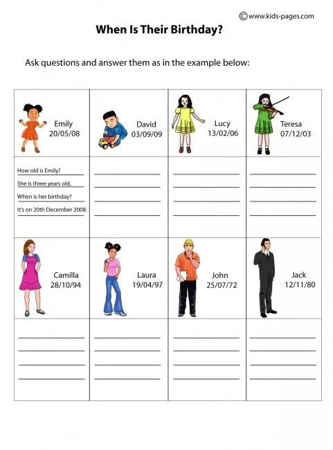 День рождения Worksheets. When is Birthday Worksheets. When is your Birthday Worksheets. When is your Birthday for Kids. How old are you she asked