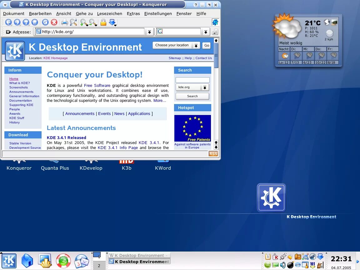 Включить kde. Kde 3. kde 2.3. k desktop environment 3. konqueror linux.